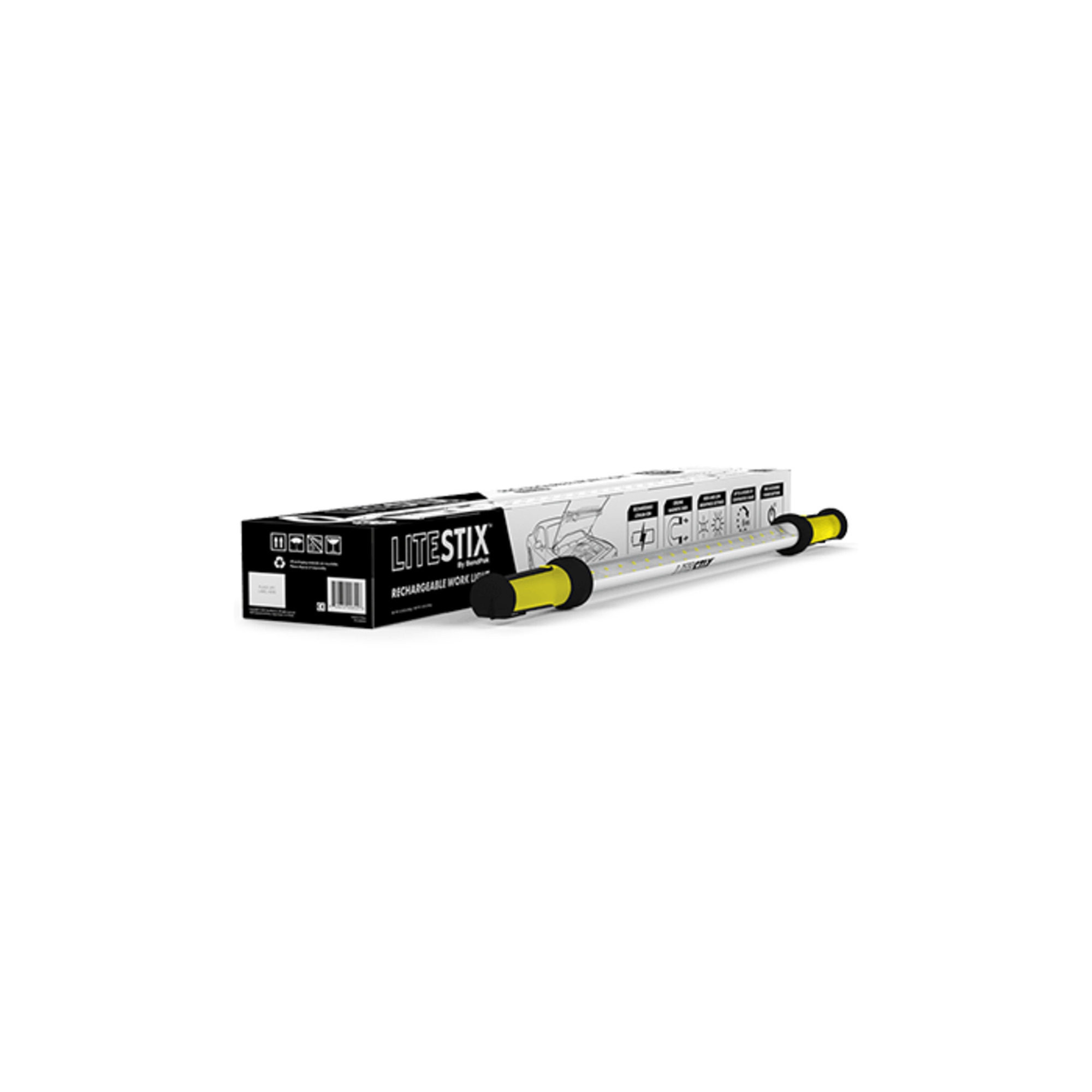 LiteStix High-Capacity LED Work Light - 1200 Lumens, 36 LED Bulbs, 2600mAh Battery, Shatter-Resistant, Model# LS36MDX